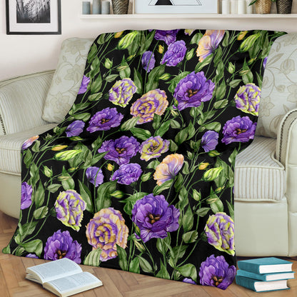 Lisianthus Pattern Print Design LT02 Fleece Blanket