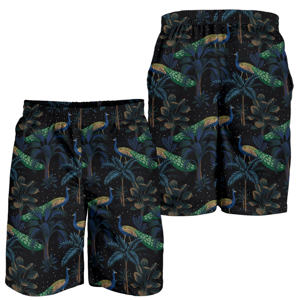 Rainforest Peacock Pattern Print Design A04 Mens Shorts