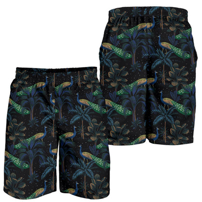 Rainforest Peacock Pattern Print Design A04 Mens Shorts