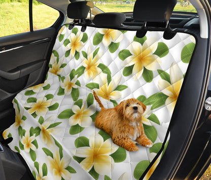 Yellow Plumeria Pattern Print Design PM012 Rear Dog  Seat Cover
