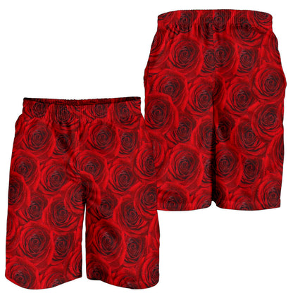 Rose Red Pattern Print Design RO04 Mens Shorts