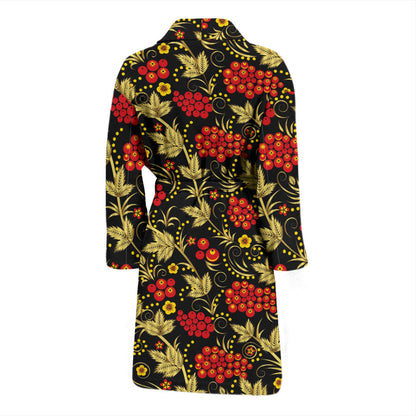 Cranberry Pattern Print Design CB02 Men Bathrobe