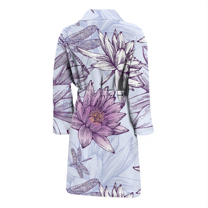 Water Lily Pattern Print Design WL01 Men Bathrobe
