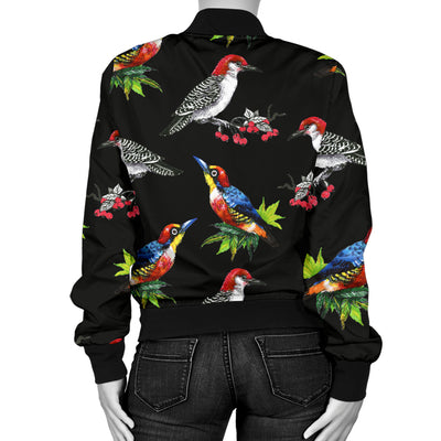 Birds Pattern Print Design 06 Women's Bomber Jacket