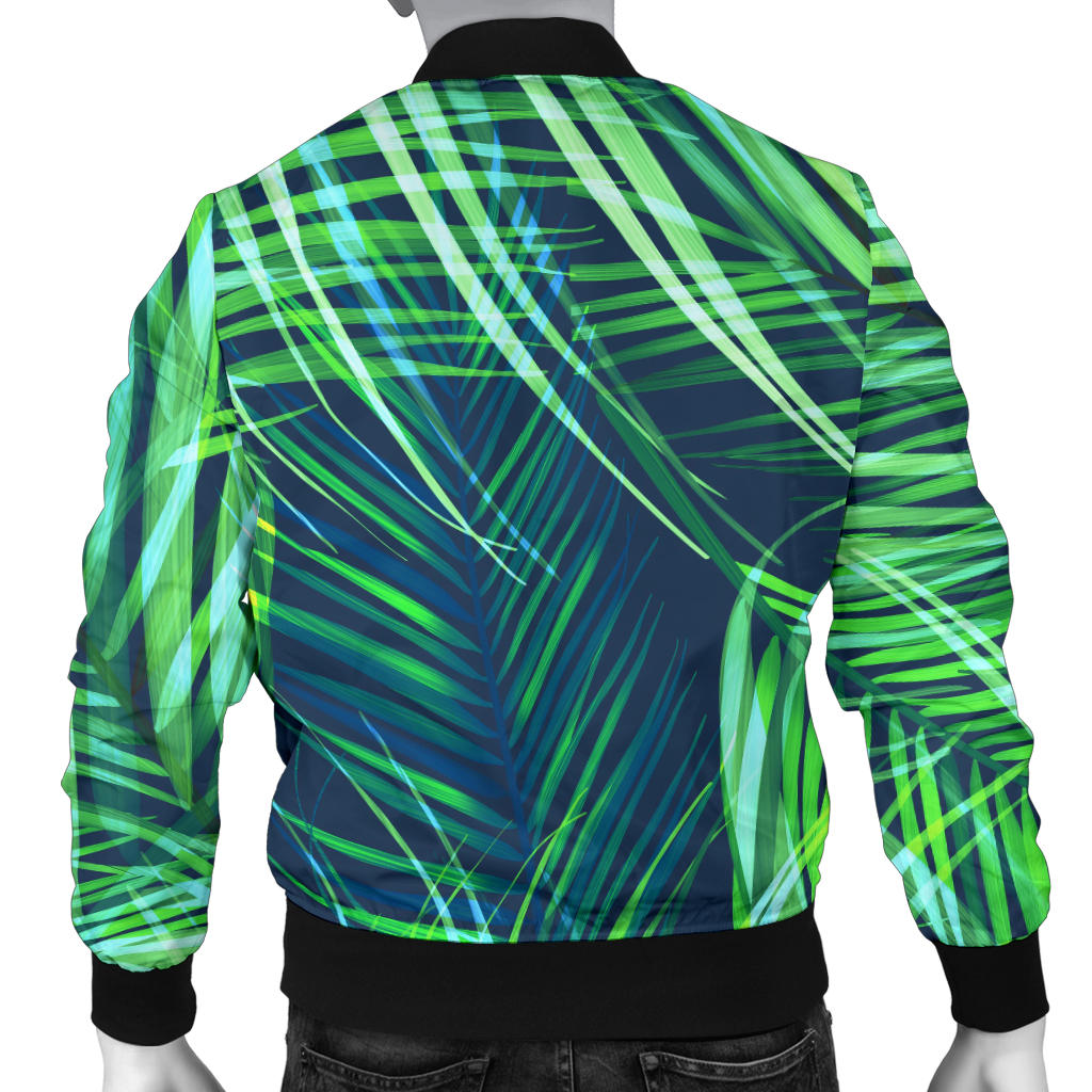 Palm Leaves Pattern Print Design PL02 Men Bomber Jacket