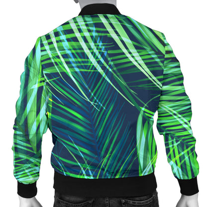 Palm Leaves Pattern Print Design PL02 Men Bomber Jacket