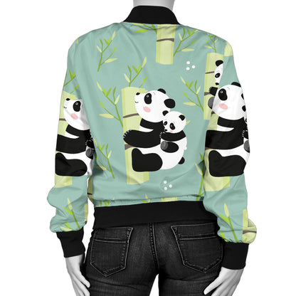 Panda Pattern Print Design A03 Women's Bomber Jacket