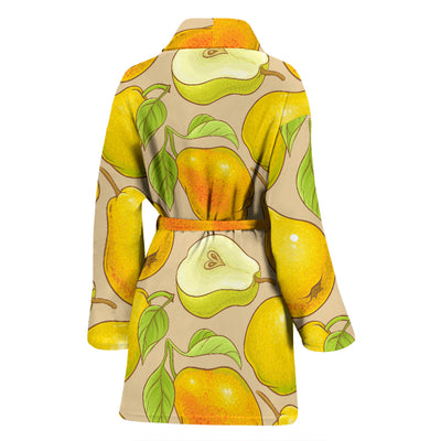 Pear Pattern Print Design PE05 Women Bathrobe