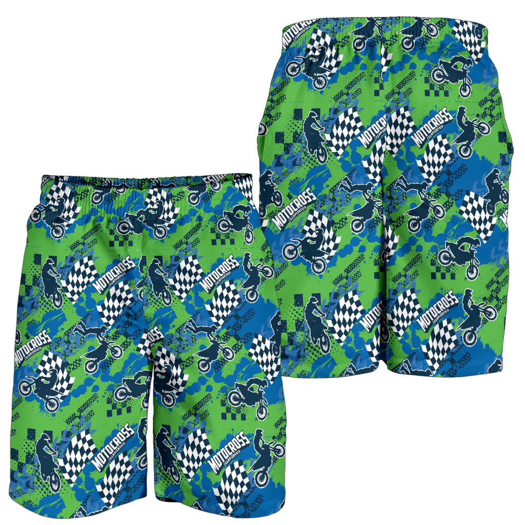 Motocross Pattern Print Design 04 Mens Shorts