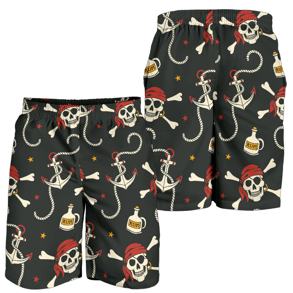 Pirate Pattern Print Design A02 Mens Shorts