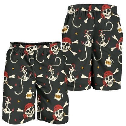 Pirate Pattern Print Design A02 Mens Shorts
