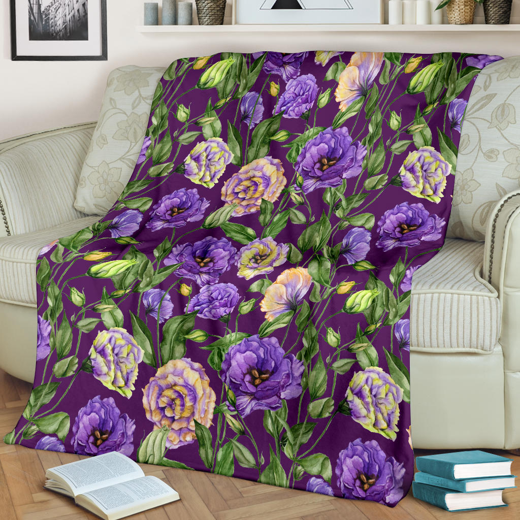 Lisianthus Pattern Print Design LT03 Fleece Blanket