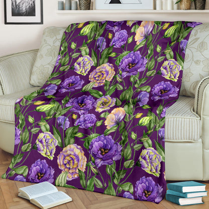 Lisianthus Pattern Print Design LT03 Fleece Blanket
