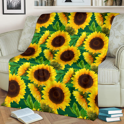 Sunflower Pattern Print Design SF02 Fleece Blanket