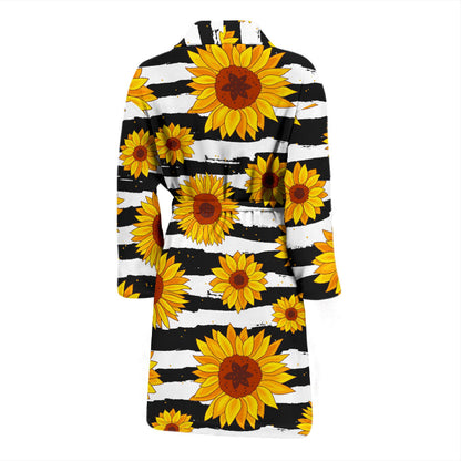 Sunflower Pattern Print Design SF010 Men Bathrobe