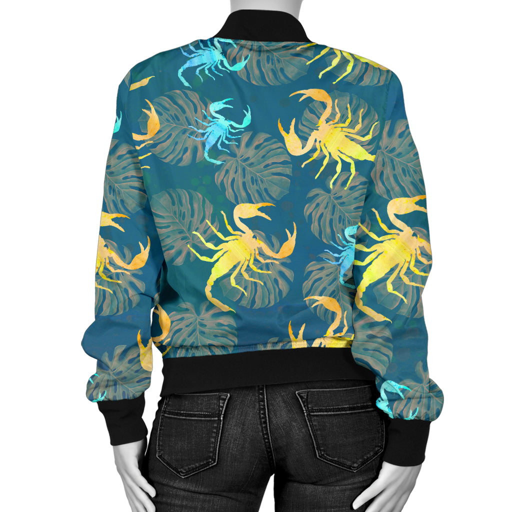 Scorpion Pattern Print Design 02 Women's Bomber Jacket