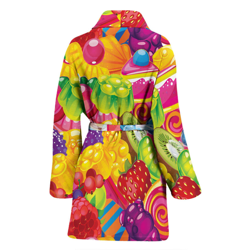 Candy Pattern Print Design CA01 Women Bathrobe