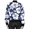 Hibiscus Pattern Print Design HB012 Women Bomber Jacket