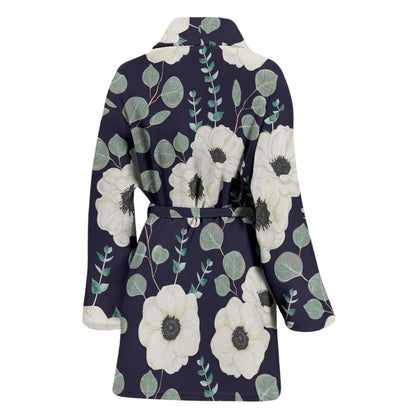 Anemone Pattern Print Design AM01 Women Bathrobe