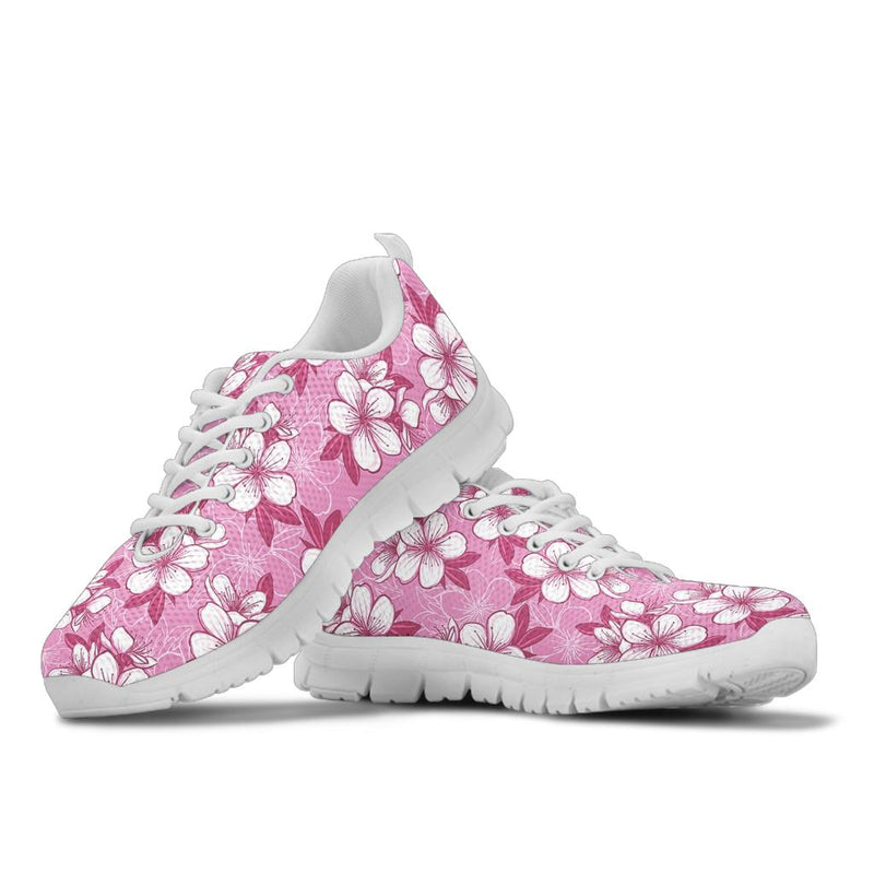 Cherry Blossom Pattern Print Design CB02 Sneakers White Bottom Shoes