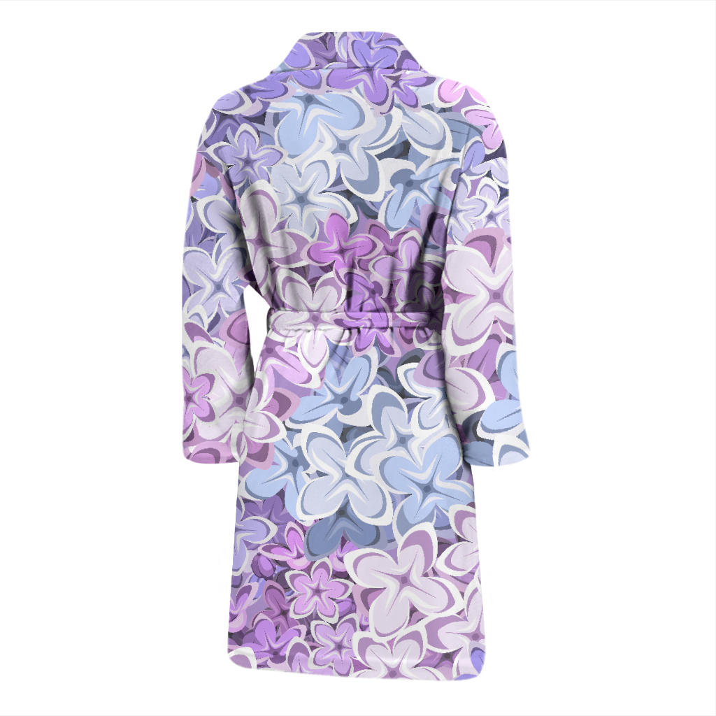 Lilac Pattern Print Design LI01 Men Bathrobe