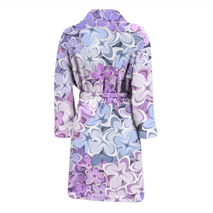 Lilac Pattern Print Design LI01 Men Bathrobe