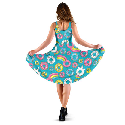 Donut Pattern Print Design DN013 Midi Dress