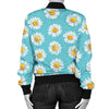 Daisy Pattern Print Design DS03 Women Bomber Jacket