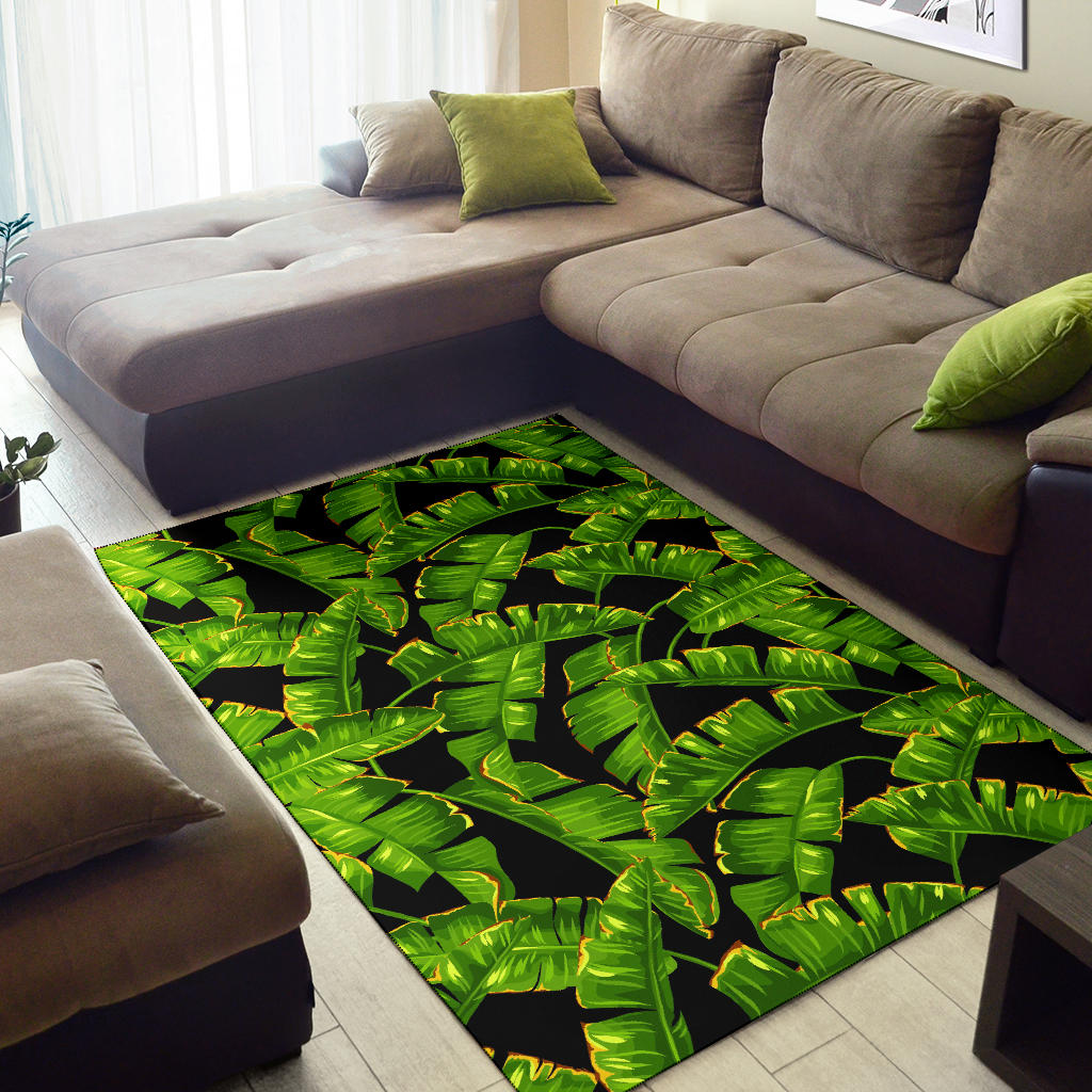 Banana Leaf Pattern Print Design BL06 Area Rugs