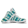 Blue Tribal Aztec Sneakers White Bottom Shoes