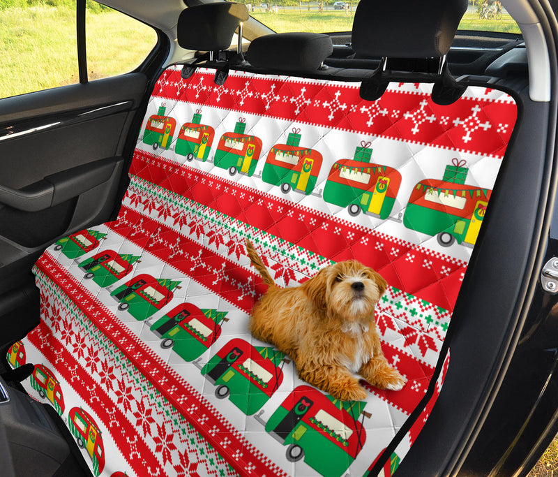 Camper Camping Ugly Christmas Design Print Rear Dog  Seat Cover