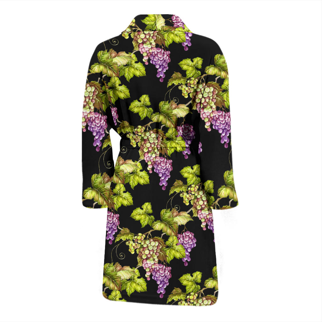 Grape Pattern Print Design GP04 Men Bathrobe