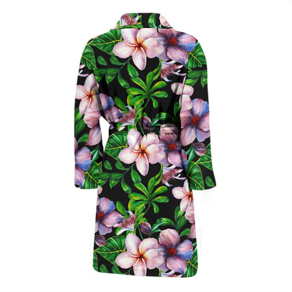 Plumeria Pattern Print Design PM01 Men Bathrobe