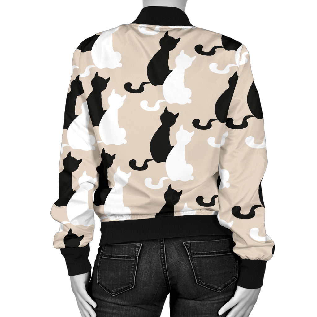 Cat Pattern Print Design 04 Women's Bomber Jacket