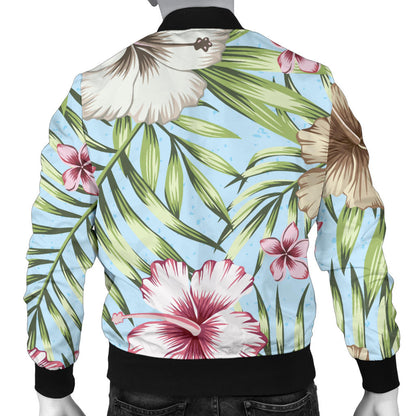 Tropical Flower Pattern Print Design TF05 Men Bomber Jacket