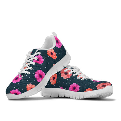 Anemone Pattern Print Design AM08 Sneakers White Bottom Shoes