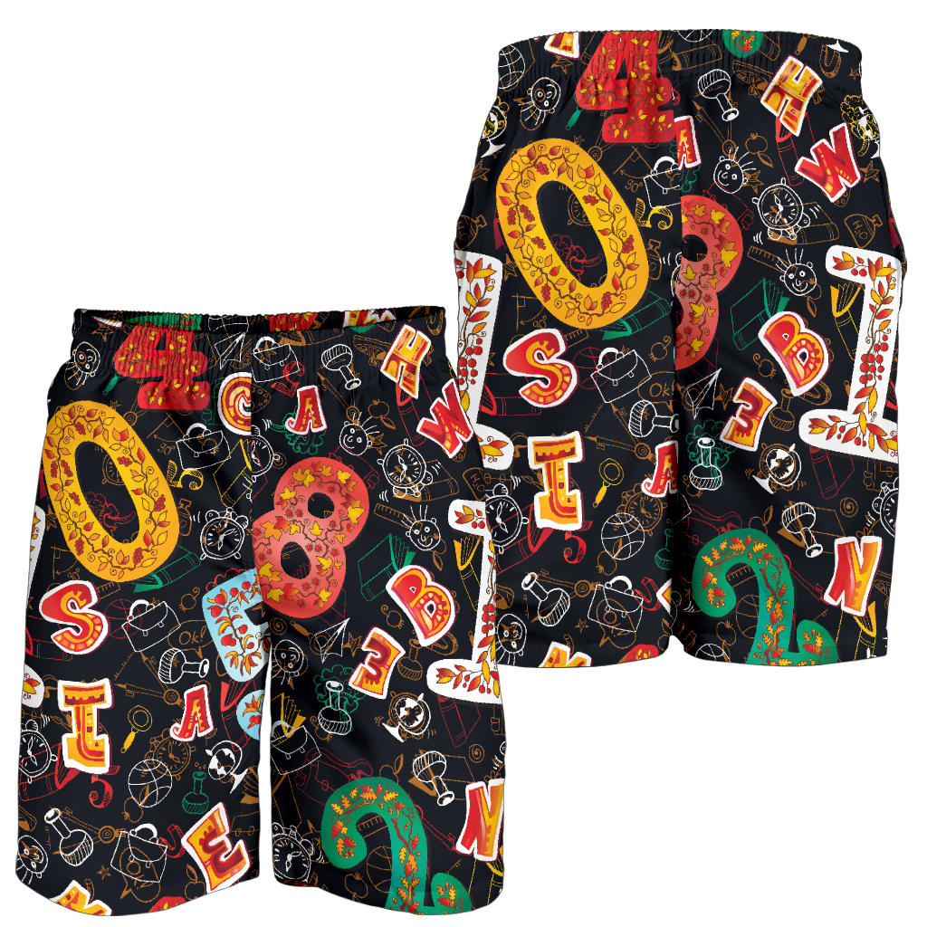 Number Pattern Print Design A03 Mens Shorts