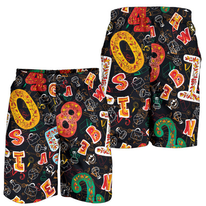 Number Pattern Print Design A03 Mens Shorts
