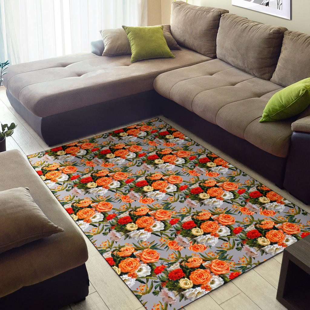 Lisianthus Pattern Print Design LT04 Area Rugs