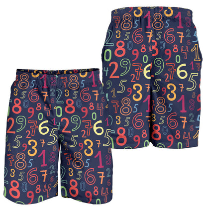 Number Pattern Print Design A01 Mens Shorts
