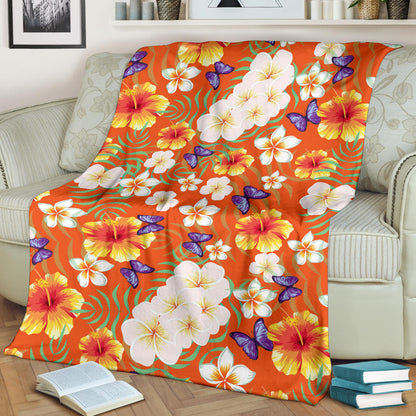 Tropical Flower Pattern Print Design TF027 Fleece Blanket