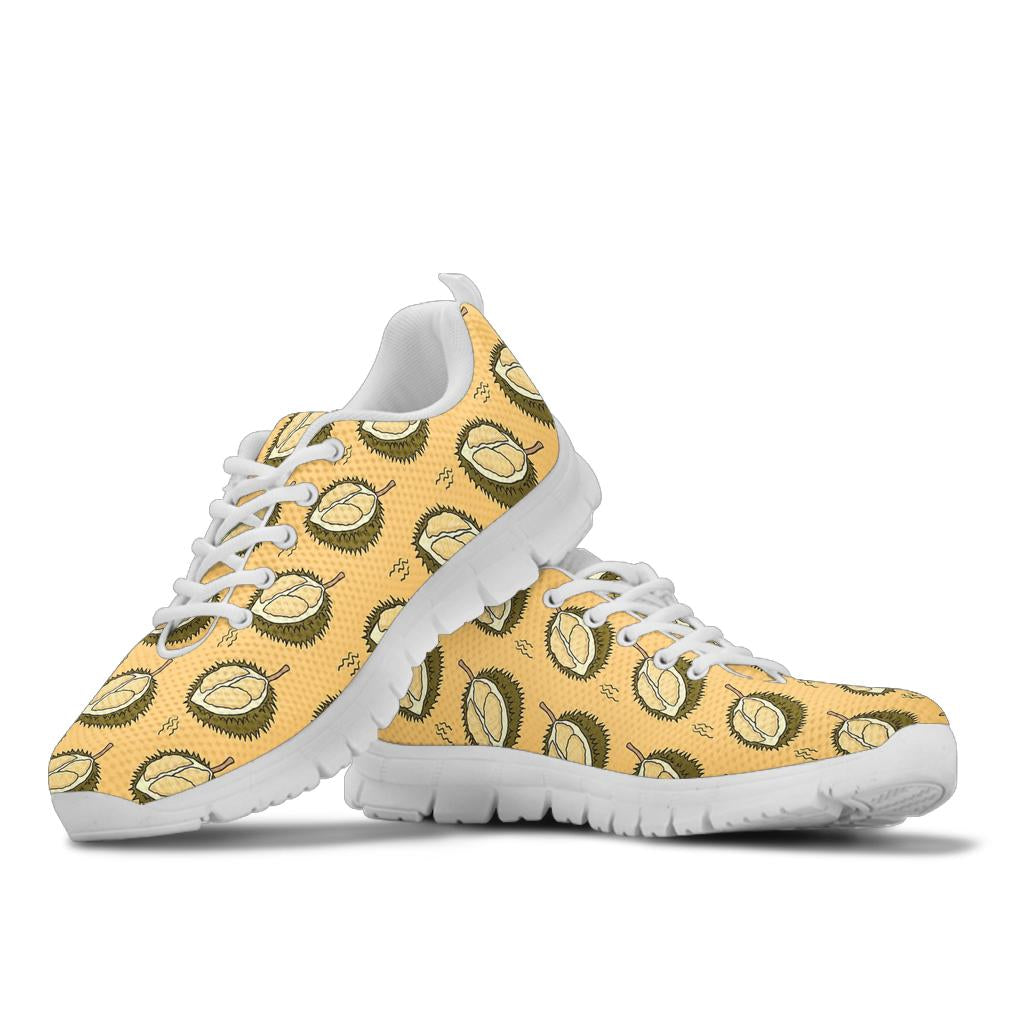 Durian Pattern Print Design DR02 Sneakers White Bottom Shoes