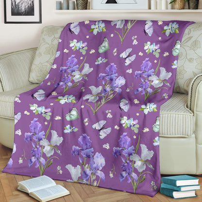 Iris Pattern Print Design IR09 Fleece Blanket