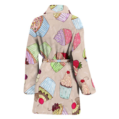 Cupcake Pattern Print Design CP06 Women Bathrobe