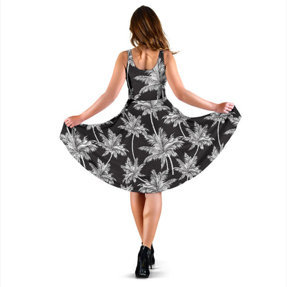 Palm Tree Pattern Print Design PT03 Midi Dress