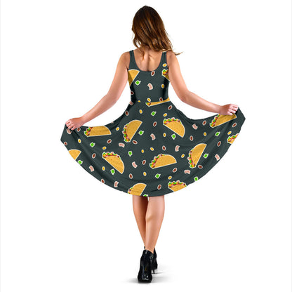 Taco Pattern Print Design TC02 Midi Dress