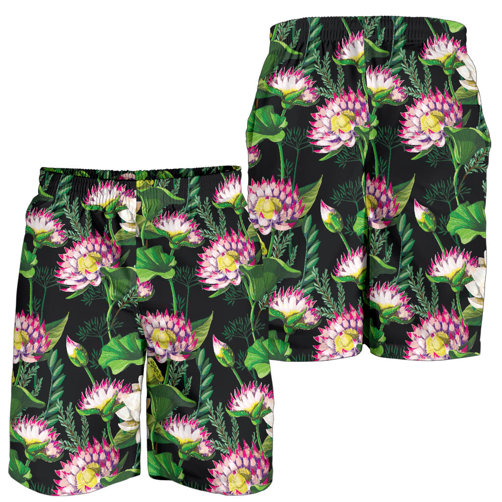 Water Lily Pattern Print Design WL010 Mens Shorts