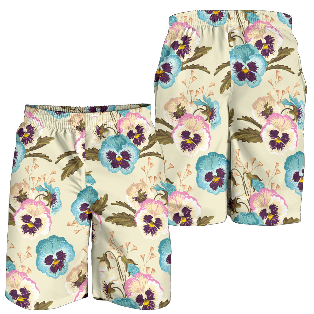 Pansy Pattern Print Design A02 Mens Shorts