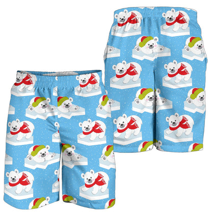 Polar Bear Pattern Print Design PB06 Mens Shorts