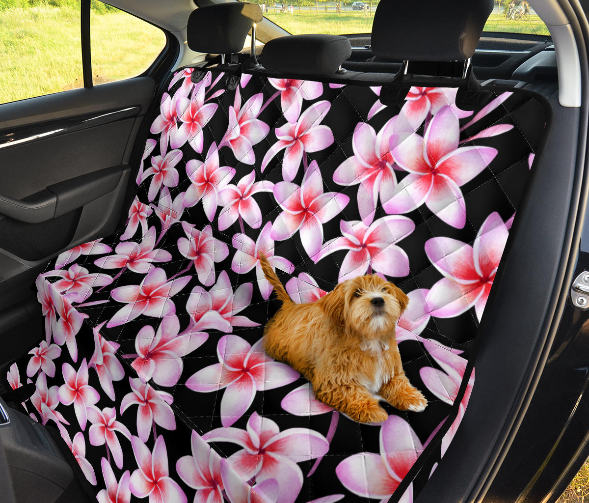 Pink Plumeria Pattern Print Design PM09 Rear Dog  Seat Cover